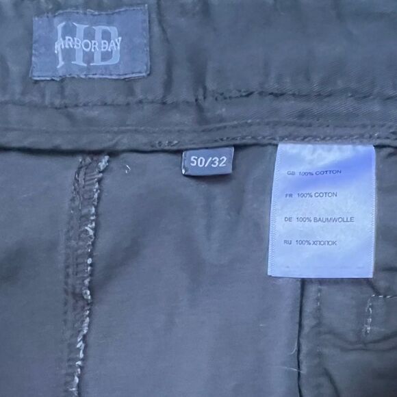 HARBOR BAY BIG & TALL NAVY BLUE ELASTIC WAIST CHINOS WAIST 50 - Picture 5 of 6